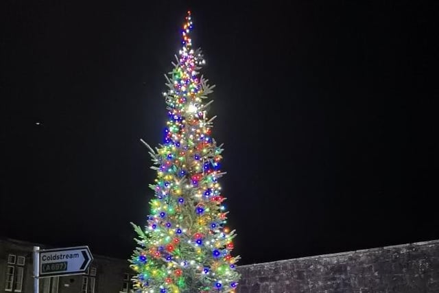 The Christmas tree at the top of the High Street.
