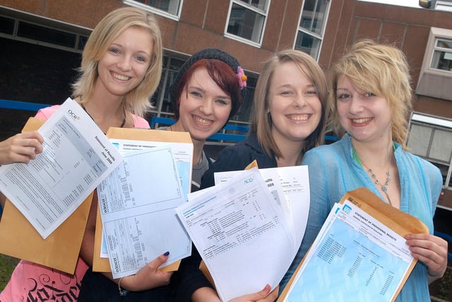 2009 star performers at A level are from left, Amy Beardall, Jasmin Scrivens-Smith, Nicola Carlin and Nicola Wain.