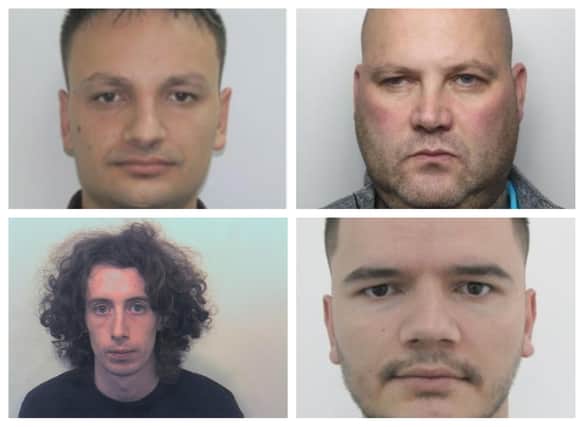 The men pictured here are on South Yorkshire Police's list of the 19 most wanted people, as of November 13, 2022