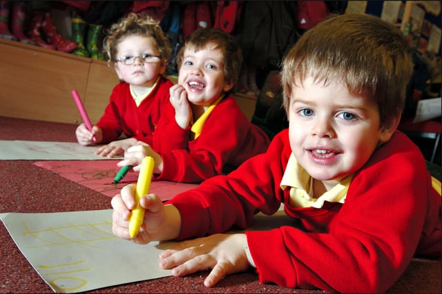 Pupils at Seaham Harbour Nursery were drawing and learning to write in this 2011 scene. Pictured left to right are Libby Morton, 4, Jack Hunter, 4, and Oliver Lee aged 3.
