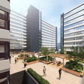 Work is now underway on creating what developers describe as vast outdoor plaza next to Tenter Street, as part of the Pennine Five redevelopment of Griffin House, the former HSBC headquarters near West Bar.