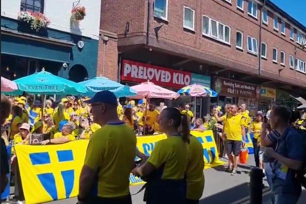 Swedish fans at the Frog and Parrott