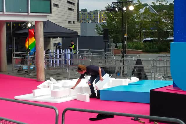 Sheffield city centre gets ready for the premiere of Everybody's Talking About Jamie.