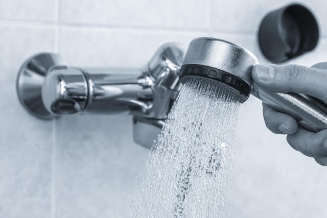 Replacing an inefficient shower head with a water efficient one could save a household of four people around £38 a year off gas bills and around £53 a year off water bills