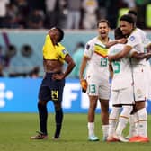 DOHA, QATAR - NOVEMBER 29: Iliman Ndiaye of Senegal celebrates with teammates after their sides victory during the FIFA World Cup Qatar 2022 Group A match between Ecuador and Senegal at Khalifa International Stadium on November 29, 2022 in Doha, Qatar. (Photo by Ryan Pierse/Getty Images)