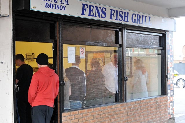 Customers waiting to buy fish and chips at Fens Fish Grill in 2011. Picture by FRANK REID