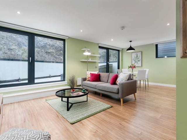 Open plan living space.
