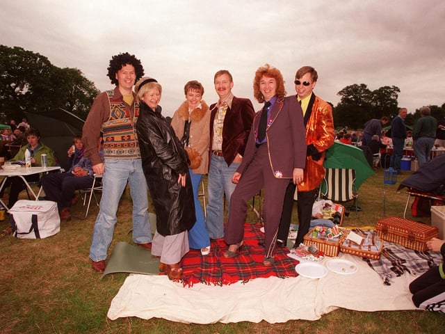 1970"s Glam Rock fans enjoy their night out at Clumber Park in 1998