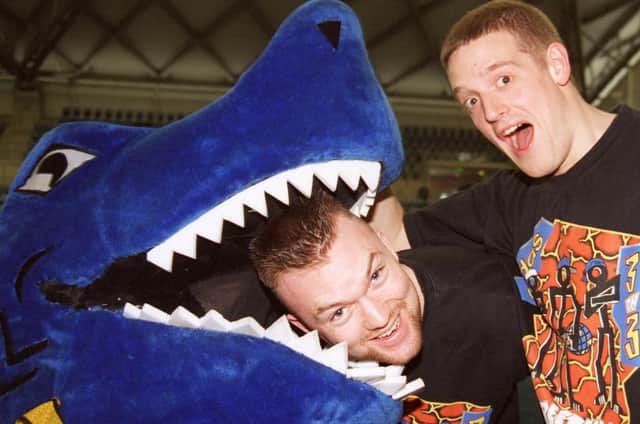 Sharks Players Jason Swain and Iain McKinney at Ponds Forge in 1999