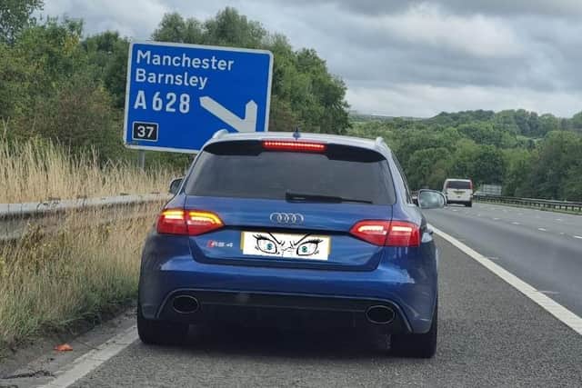 Police said the driver of this Audi had been clocked travelling at 125mph on the M1 in South Yorkshire