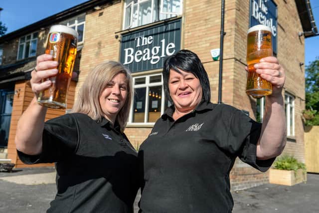 The Beagle is reoping in Sheffield after extensive refurbishment Michelle Spencer (L) and Joanne Platts (R).