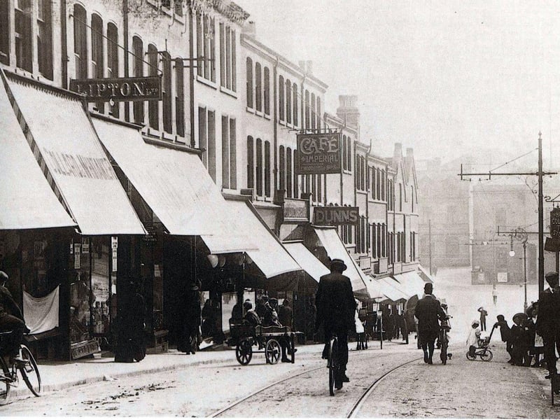 The street used to be characterised by the tram route and classic shop signs. 