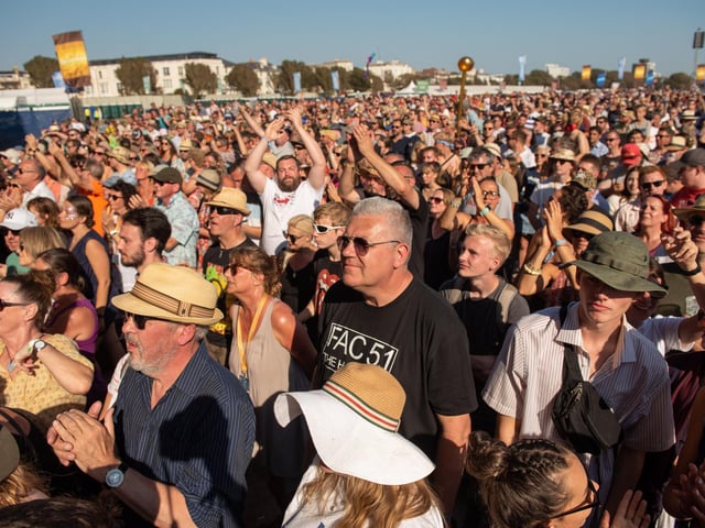 The crowd enjoying Starsailor on the Common Stage at Victorious Festival in 2019. Picture: (250819-046)