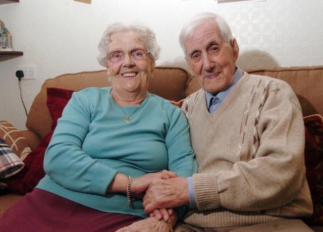 Couple Florie and George Allison in their Bentley home celebrating their 70th wedding anniversary on Christmas Day of 2007.