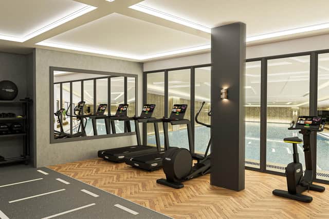 A gym will cater for fitness fans.