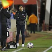 Portsmouth Manager John Mousinho  during the EFL Sky Bet League 1 match between Barnsley and Portsmouth at Oakwell, Barnsley, England on 7 March 2023.