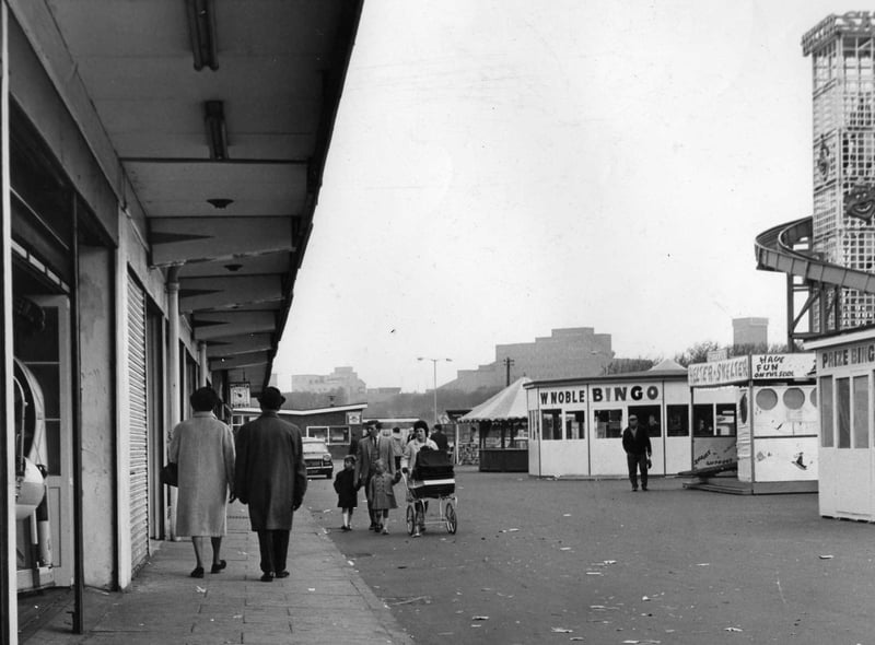 The helter skelter and bingo are in the picture in this April 1965 photo.