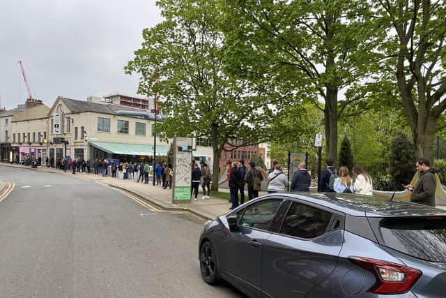 The huge queue outside Bear Tree Records in Sheffield on Record Store Day (pic: Bear Tree Records/Twitter)