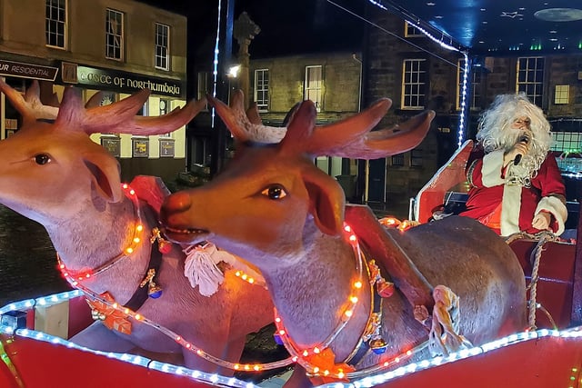Santa made a special trip to Alnwick for the switch-on.