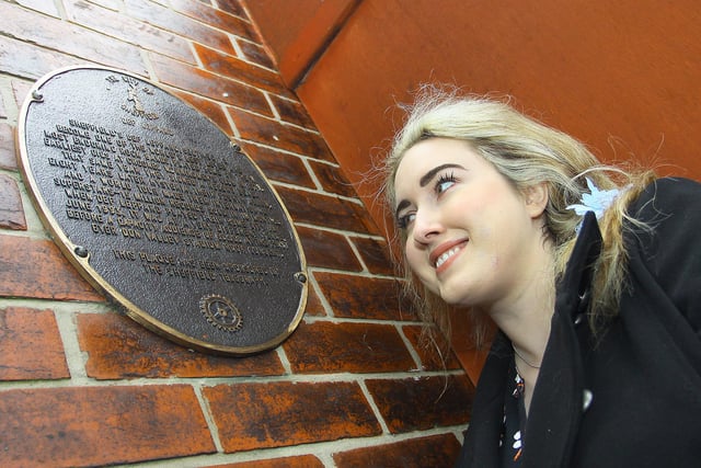 Crookes Social Club where the Def Leppard plaque has been hung, pictured with Rosie Joy Glover