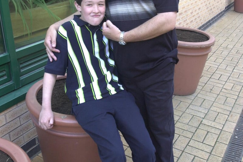 Pictured at Meadowhall, where The Star Father's Day makeover competition winner Stephen Wright is seen in casual clothes from M&S, with his son John