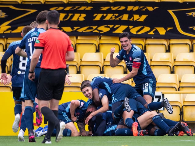 The celebrations following Kyle Munro's late winner for Hamilton at Livingston may have been the reason for the positive Covid-19 tests which the club revealed yesterday. According to reports the three members of the club are first-team players but Brian Rice believes Saturday's game with Kilmarnock shouldn't be in doubt. (Scottish Sun)