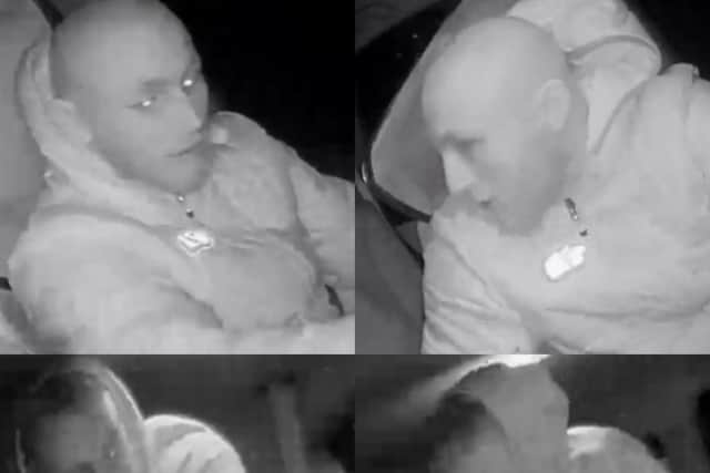 South Yorkshire Police would like to speak to these men after a taxi driver was assaulted during a robbery in his own vehicle.