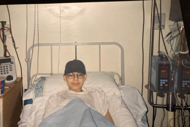 Tom Benton as a teenager dutring his stay at Sheffield Children's Hospital.