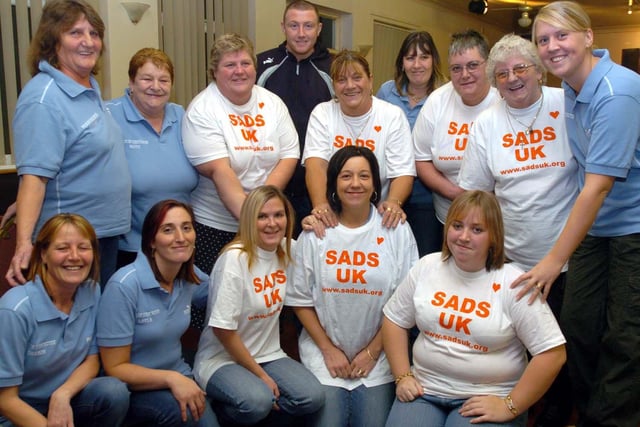 Members of the Ladies Darts team from the Pride of Dinnington Social Club with Paddy Kenny raised more than £2,500 with a  12 hr darts marathon in aid of Sudden Arrhythmic Death Syndrome back in 2005