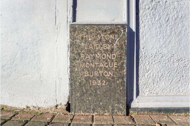 This is the stone laid by Raymond Montague Burton in 1932.