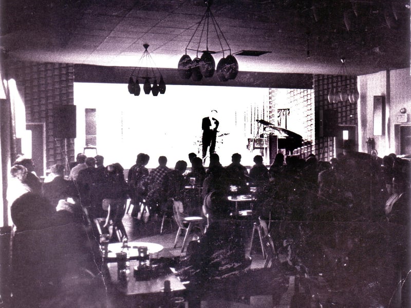 The concert room at Midhill Working Men's Club, Sheffield, in in 1970