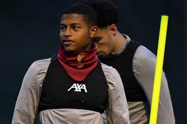 Bookmakers make SHeffield United favourites to sign Rhian Brewster from Liverpool. (Photo by Paul ELLIS / AFP) (Photo by PAUL ELLIS/AFP via Getty Images)