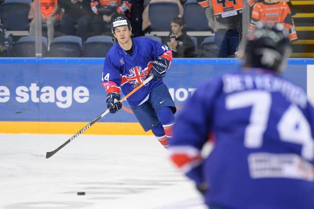 Sam Jones in GB colours against Romania. Picture: Dean Woolley