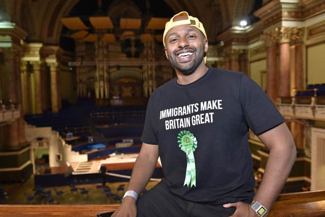 Magid Magid at the European election count, Leeds Town Hall, in 2019. Picture: Steve Riding.