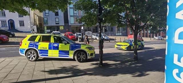 Armed police were seen in the city centre yesterday, and South Yorkshire Police confirmed the officers made an arrest.
