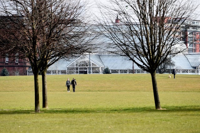 Here was the scene at Glasgow Green as Scotland adapted to the first day of coronavirus lockdown. Picture: John Devlin