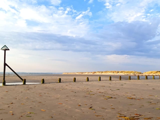 A view of the nearby East Head beach.
