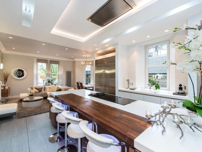 Open plan kitchen / living room / dining room.