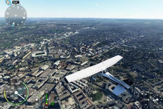 The flight simulator over Sheffield. Picture: Relaxing Gaming/Microsoft.