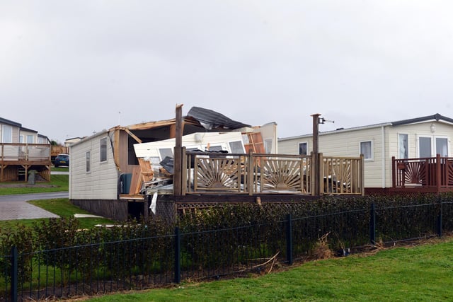 A caravan was left in pieces at Lizard Lane Holiday Park in South Shields.