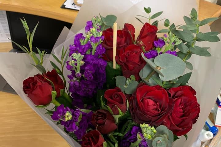 Alex Golding was sent this beautiful bunch of flowers as a surprise.