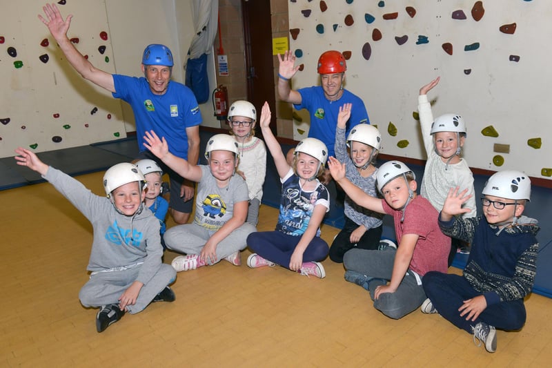 Summerhill instructors Ian Turnbull (left) and Keith Carter helped children to have fun on the indoor climbing wall at the Summerhill Centre. Remember this from 6 years ago?