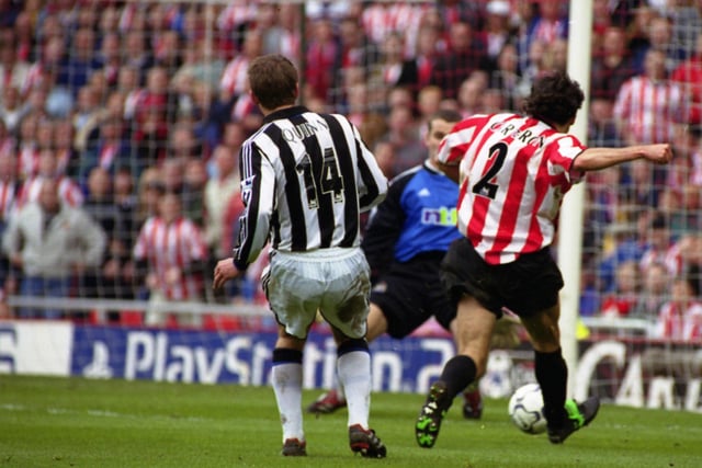 Saturday would not be complete without a visit to the Stadium of Light. And here's Patrice Carteron netting for Sunderland against arch rivals Newcastle in 2001.