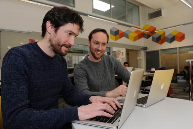 Mark Hughes and Scott Woodley set up a business called Tutora based at the University of Sheffield Enterprise Zone. They later renamed it Tutorful. Picture: Andrew Roe