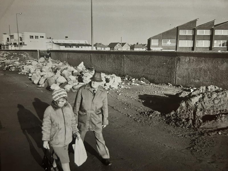This was January 1982 - Cleveleys showboat in the background. It looks like repairs were being made to the promenade