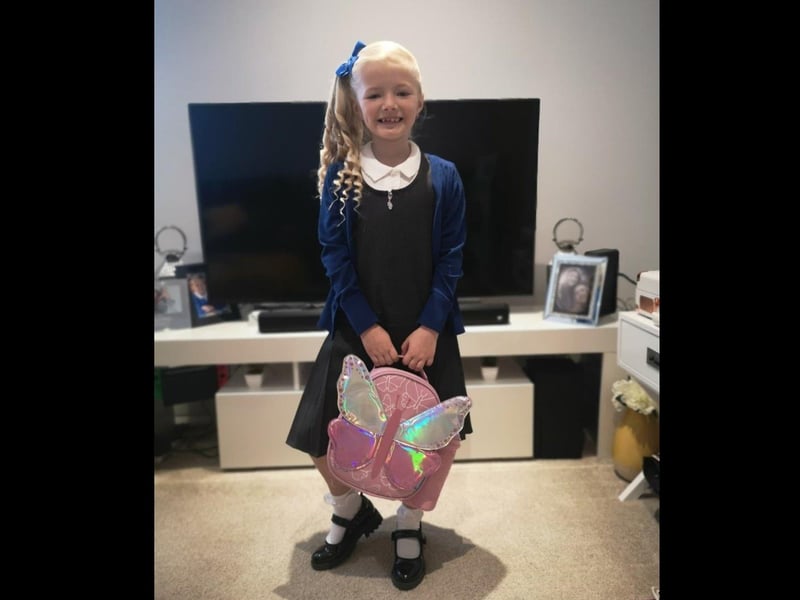 Parents from across the Portsmouth area shared photos as their children returned to school after the summer holiday on Thursday, September 2, 2021. Pictured is Lexie, aged seven.