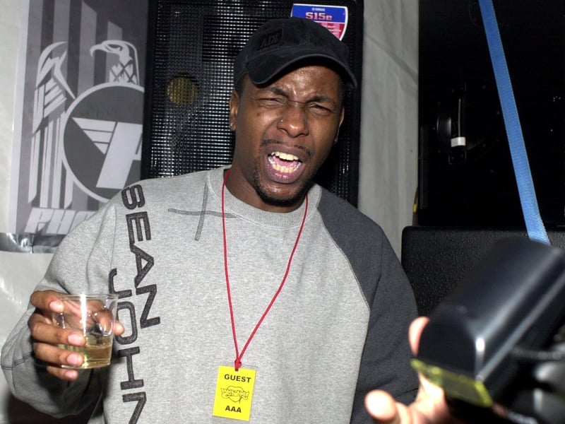 Hip hop artist Gage from New York sings along with the music at the NY SUSHI Big Bash 8 at Sheffield Ski Village