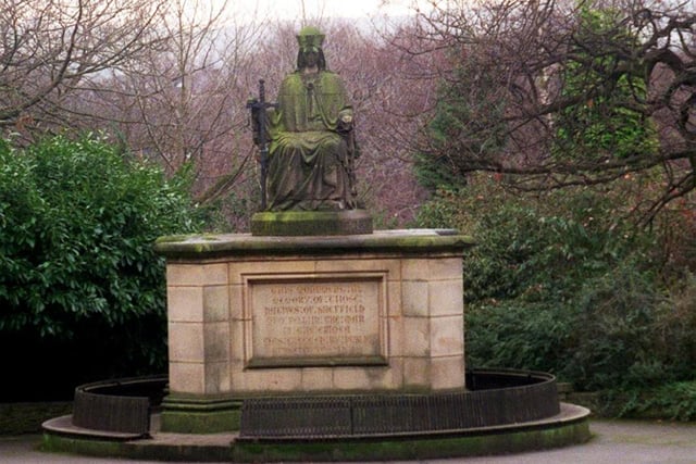After being removed from the top of The Moor to the Botanical Gardens (without its previous column), the landmark was 'lost' again in 2004 when it was removed from the garden by Sheffield Council, and put into storage  by the authority. It has never been put back on display.