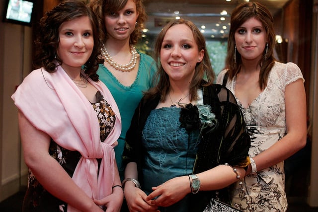 Pictured at Baldwins Omega, Lady Manners School 6th Form Ball in 2006, from left: Jess Furness, Harret Hempshall, Anna Mannian, & Jo McGough.