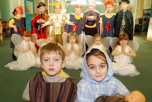 Wise men, kings and the baby Jesus in the Jesmond Road Nativity. Did you know someone in the cast?